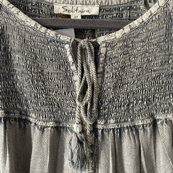 Solitaire Embroidery Peasant Boho Blouse - Picture 4 of 9